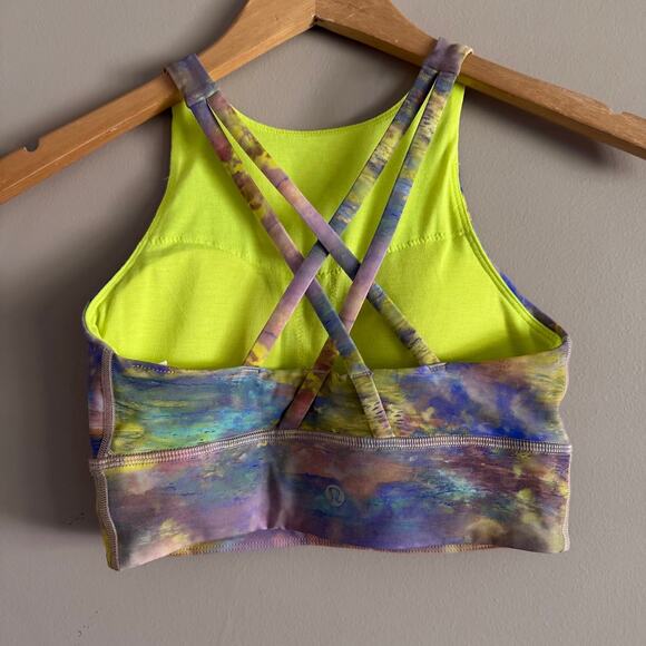 Lululemon Energy High-Neck Longline Tough Cross Back Sports Bra Altered Nature 4 - Picture 4 of 4